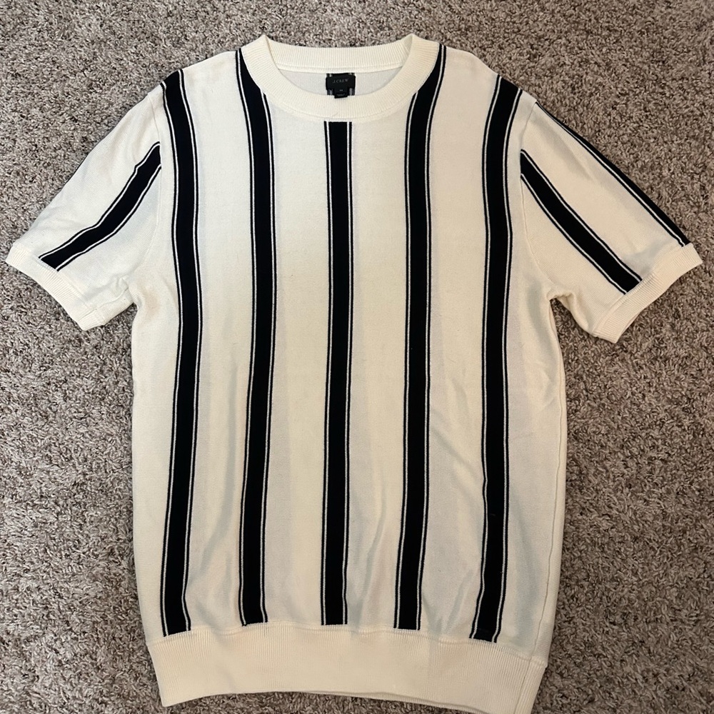 J Crew pima cotton striped crewneck sweater